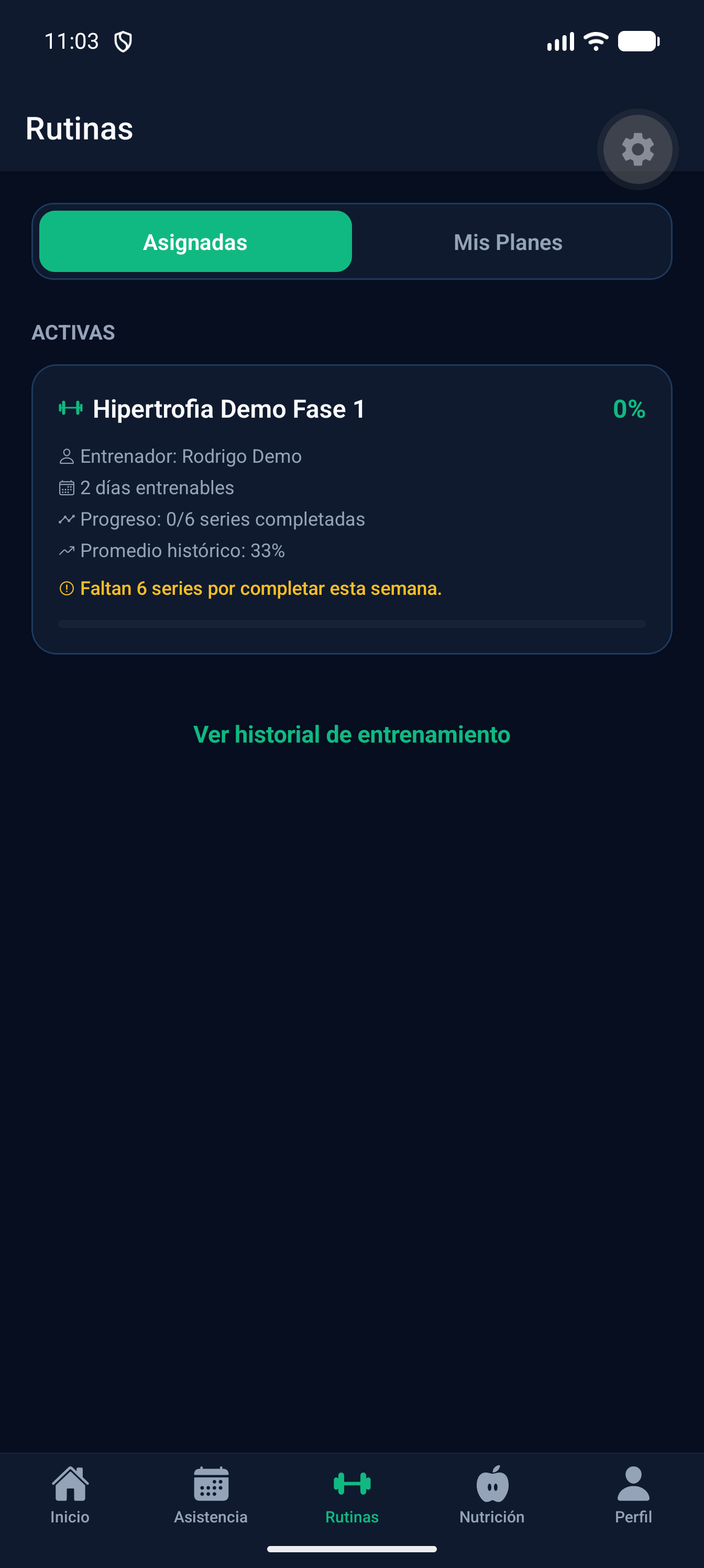 Rutinas de entrenamiento